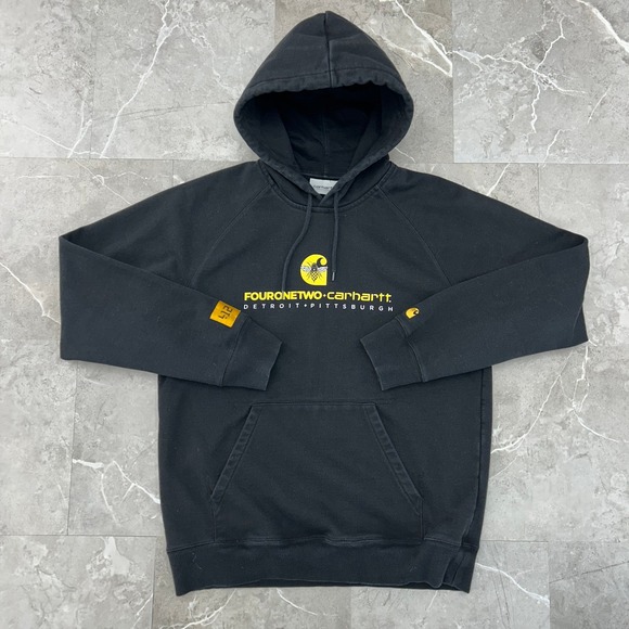 Carhartt WIP Hoodie Mens Large FOURONETWO Pittsburgh Detroit Pullover Sweatshirt
